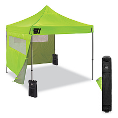 ergodyne Shax 6052 Heavy-Duty Tent Kit + Mesh Windows, Single Skin, 10 ft x 10 ft, Polyester/Steel, Lime (12983)
