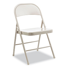 Alera Armless Steel Folding Chair, Supports Up to 275 lb, Taupe Seat, Taupe Back, Taupe Base, 4/Carton (ALECA944)