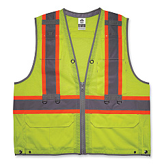 ergodyne GloWear 8231TVK Class 2 Hi-Vis Tool Tethering Safety Vest Kit, Polyester, Small/Medium, Lime (24183)