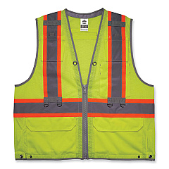 ergodyne GloWear 8231TVK Class 2 Hi-Vis Tool Tethering Safety Vest Kit, Polyester, Large/X-Large, Lime (24185)