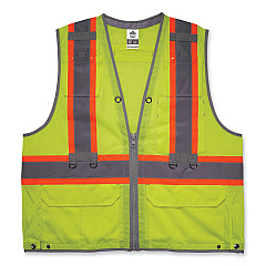 ergodyne GloWear 8231TVK Class 2 Hi-Vis Tool Tethering Safety Vest Kit, Polyester, 2X-Large/3X-Large, Lime (24187)
