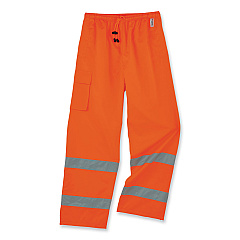 ergodyne GloWear 8915 Class E Hi-Vis Rain Pants, Large, Orange (24414)