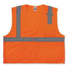 ergodyne GloWear 8210HL-S Single Size Class 2 Economy Mesh Vest, Polyester, 3X-Large, Orange (24537)