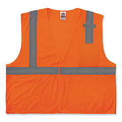 ergodyne GloWear 8210HL-S Single Size Class 2 Economy Mesh Vest, Polyester, 4X-Large, Orange (24538)