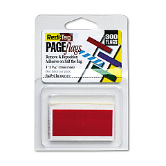 Redi-Tag Removable/Reusable Page Flags, Red, 300/Pack (20022)
