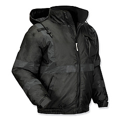 ergodyne GloWear 8377EV Non-Certified Hi-Vis Quilted Bomber Jacket, Black, 2X-Large (25646)
