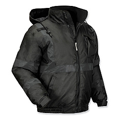 ergodyne GloWear 8377EV Non-Certified Hi-Vis Quilted Bomber Jacket, Black, 3X-Large (25647)
