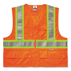 ergodyne GloWear 8235ZX Class 2 Two-Tone X-Back Vest, Polyester, 2X-Large/3X-Large, Orange (26187)