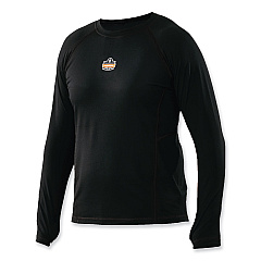 ergodyne N-Ferno 6435 Midweight Long Sleeve Base Layer Shirt, Medium, Black (40203)