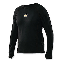 ergodyne N-Ferno 6435 Midweight Long Sleeve Base Layer Shirt, Large, Black (40204)
