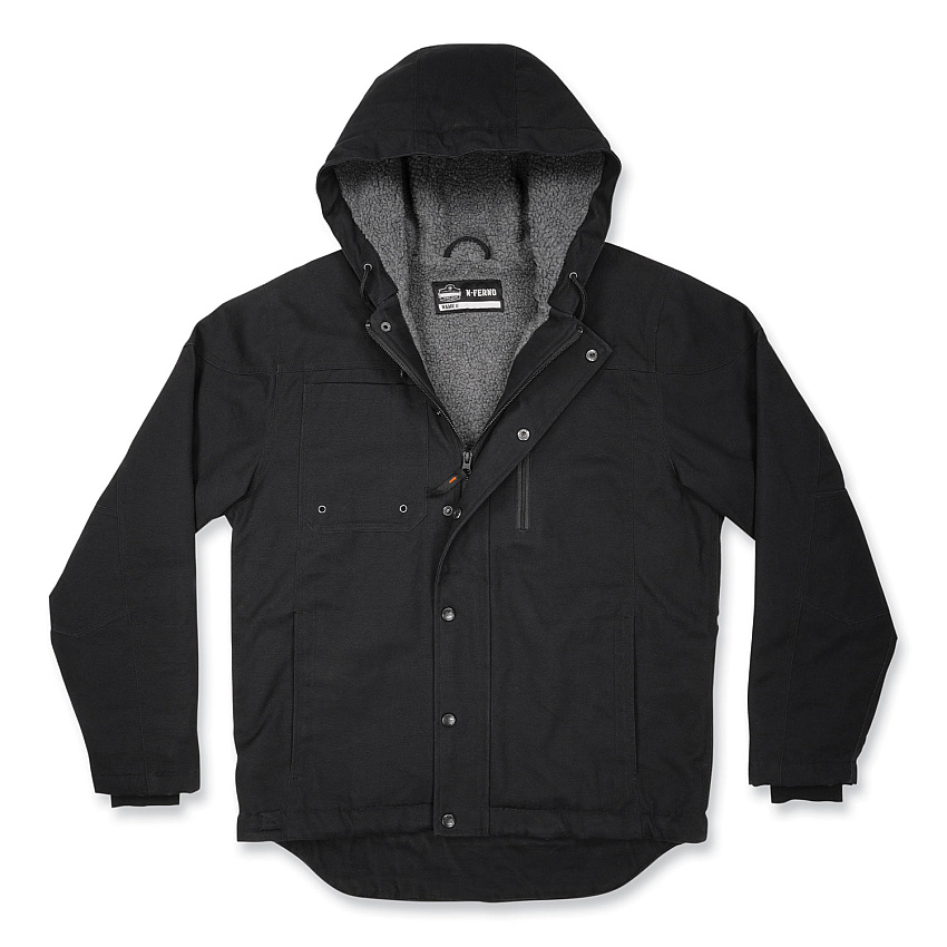 ergodyne N-Ferno 6468 Duck Canvas Work Jacket, Small, Black (41232)