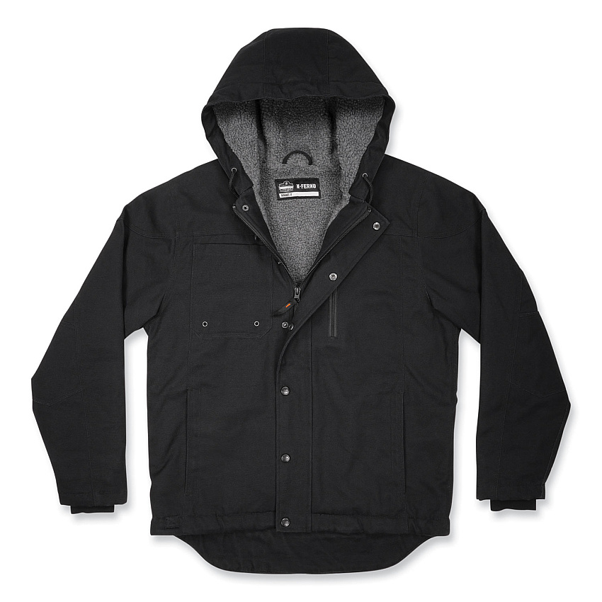 ergodyne N-Ferno 6468 Duck Canvas Work Jacket, 2X-Large, Black (41236)