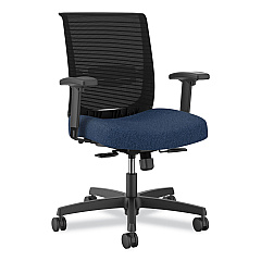 HON Convergence Mid-Back Task Chair, Supports Up to 275 lb, 16.5" to 21" Seat Height, Navy Seat, Black Back, Black Frame (CMY1AAPX13)