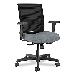 HON Convergence Mid-Back Task Chair, Supports Up to 275 lb, 16.5" to 21" Seat Height, Basalt Seat, Black Back, Black Frame (CMY1AAPX25)