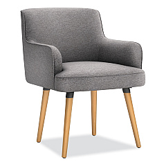 HON Matter Multipurpose Chair, 23" x 24.8" x 34", Light Gray Seat/Back, Natural Wood Base (VL238GRY01)