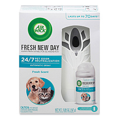 Air Wick Pet Odor Neutralization Automatic Spray Starter Kit, 6 x 2.25 x 7.75, White/Gray, 4/Carton (02720CT)