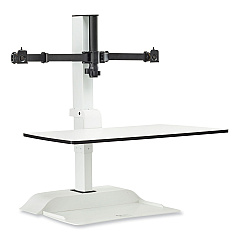 Compatible Safco Soar Electric Desktop Sit/Stand Dual Monitor Arm, For 27" Monitors, White, Supports 10 lbs (2193WH)