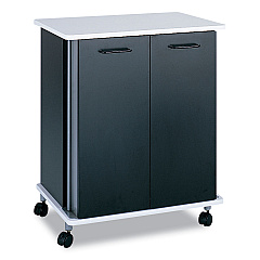 Safco Refreshment Stand, Engineered Wood, 9 Shelves, 29.5" x 22.75" x 33.25", Black/White (8963BL)
