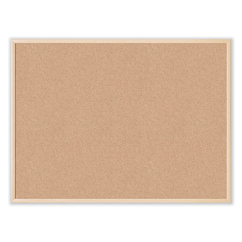 U Brands Cork Bulletin Board, 47 x 35, Natural Surface, Birch Frame (003U0001)