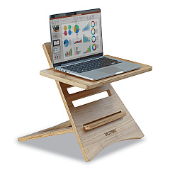 Compatible Victor DC150A High Rise Acacia Wood Laptop Riser, 17x11.8x7.63 to 14.75, Brown Woodgrain, Supports 20 lbs