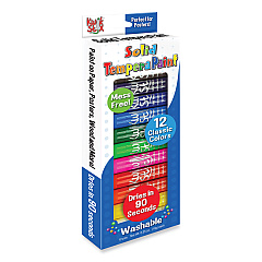 The Pencil Grip Kwik Stick Tempera Paint, 3.5", Assorted Colors, 12/Pack (602)
