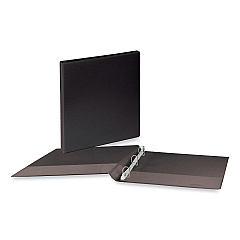 Universal Deluxe Round Ring View Binder, 3 Rings, 0.5" Capacity, 11 x 8.5, Black (UNV20701)