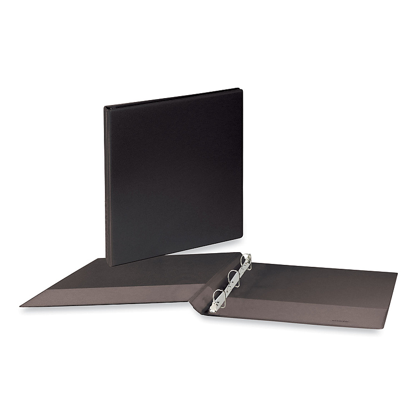 Universal Deluxe Round Ring View Binder, 3 Rings, 0.5" Capacity, 11 x 8.5, Black (UNV20701)