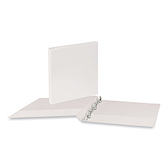 Universal Deluxe Round Ring View Binder, 3 Rings, 0.5" Capacity, 11 x 8.5, White (UNV20702)