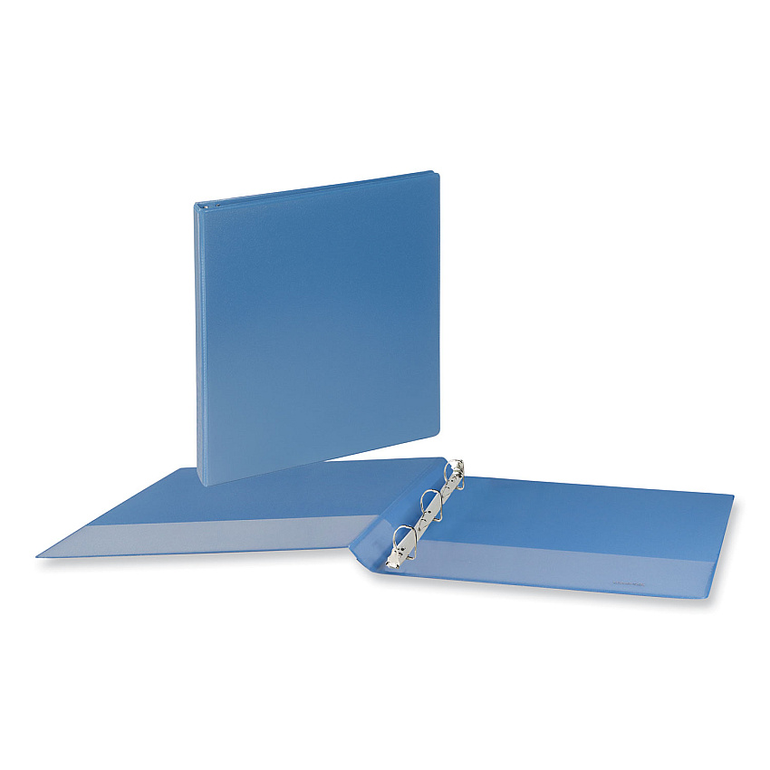 Universal Deluxe Round Ring View Binder, 3 Rings, 0.5" Capacity, 11 x 8.5, Light Blue (UNV20703)