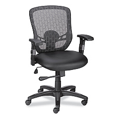 Alera Linhope Chair, Supports Up to 275 lb, Black Seat/Back, Black Base (ALELH42B14)