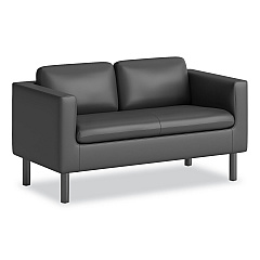 HON Parkwyn Series Loveseat, 53.5w x 26.75d x 29h, Black (VP3LLOVEBLK)