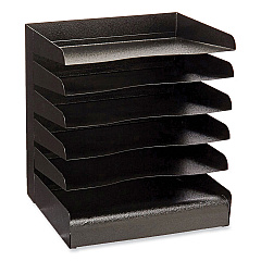 Safco Steel Six-Shelf Desk Tray Sorter, Six Sections, Letter Size Files, 12 x 9.5 x 13.5, Black (3128BL)