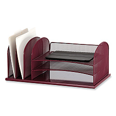 Safco Onyx Desk Organizer with Three Horizontal and Three Upright Sections, Letter Size Files, 19.25 x 11.5 x 8.25,Wine (3254WE)