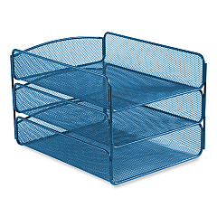 Safco Onyx Triple Tray, 3 Sections, Letter Size Files, 9.25 x 11.75 x 8, Blue (3271BU)