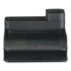 Safco Plastic Stacking Desktop Sorter Set, 4 Sections, 10" x 12.25" x 6.25", Black (3285BL)