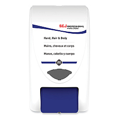 SC Johnson Professional Cleanse Hand, Hair and Body Dispenser, 2 L, 6.4 x 5.7 x 11.5, White/Blue, 15/Carton (SHW2LDP)