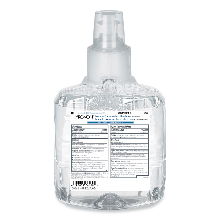 PROVON Foaming Antimicrobial Handwash with PCMX, For LTX-12, Floral, 1,200 mL Refill,  2/Carton (194402)