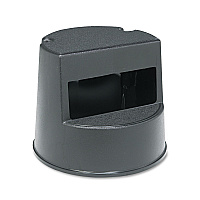 Rubbermaid Commercial Rolling Step Stool, Curved Design, 2-Step, Retracting Casters, 16 dia. x 13.5h, Black (252300BK)