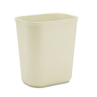 Rubbermaid Commercial Fire-Resistant Wastebasket, Rectangular, Fiberglass, 3.5 gal, Beige (254100BG)