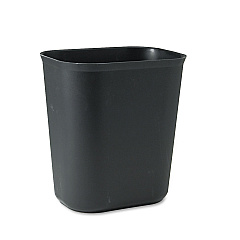Rubbermaid Commercial Fire-Resistant Wastebasket, Rectangular, Fiberglass, 3.5 gal, Black (254100BK)