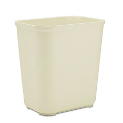 Rubbermaid Commercial Fire-Resistant Wastebasket, Rectangular, Fiberglass, 7 gal, Beige (254300BG)