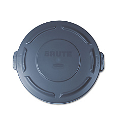 Rubbermaid Commercial Flat Top Lid for 20 gal Round BRUTE Containers, 19.88" diameter, Gray (261960GRA)