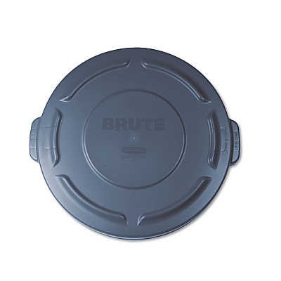 Rubbermaid Commercial Flat Top Lid for 20 gal Round BRUTE Containers, 19.88" diameter, Gray (261960GRA)