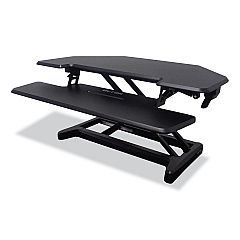 Victor Height Adjustable Corner Standing Desk with Keyboard Tray, 36 x 20 x 0 to 20, Black (DCX650)