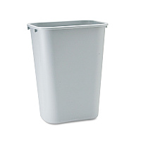 Rubbermaid Commercial Deskside Plastic Wastebasket, Rectangular, 10.25 gal, Gray (295700GY)