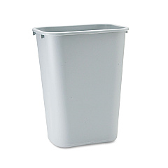 Rubbermaid Commercial Deskside Plastic Wastebasket, Rectangular, 10.25 gal, Gray (295700GY)