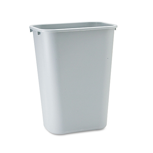 Rubbermaid Commercial Deskside Plastic Wastebasket, Rectangular, 10.25 gal, Gray (295700GY)