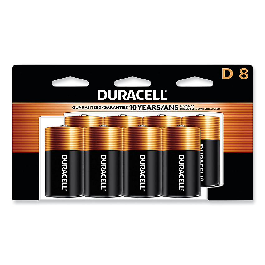 Duracell CopperTop Alkaline D Batteries, 8/Pack (MN13R8DWPK)