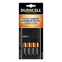 Duracell ION SPEED 1000 Advanced Charger, For AA and AAA, Includes 4 AA NiMH Batteries (CEF14)
