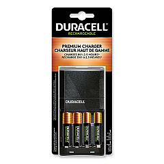 Duracell ION SPEED 4000 Hi-Performance Charger, Includes 2 AA and 2 AAA NiMH Batteries (CEF27)